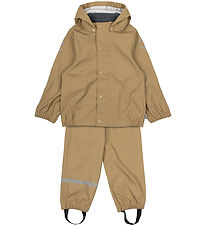 Mikk-Line Rainwear w. Suspenders - PU - Recycled - Kelp