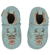 Mikk-Line Leren Slippers - Green Bay