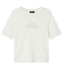 LMTD T-shirt - NlfFos - White Alyssum/Sandshell Embroidery w. Pr