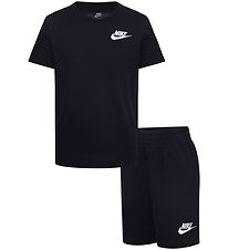 Nike Stuttbuxnasett - Stuttermabolur/Stuttbuxur - Svart/Hvítur