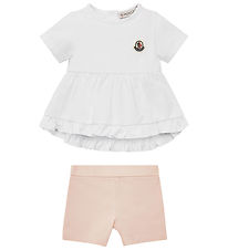 Moncler Set - T-shirt/Shorts - White/Pink