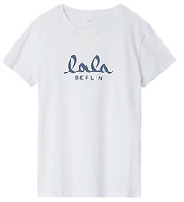 Lala Berlin T-shirt - Cara - White w. Blue