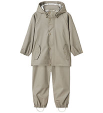 Lil' Atelier Rainwear w. Suspenders - NmmLaDry10 - Mourning Dove