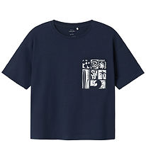 Name It Stuttermabolur - NkmVilian - Dökkblátt Blazer/Surf