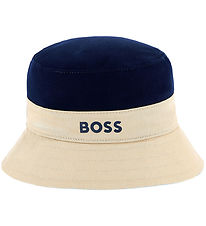 BOSS Bucket-hattur - Viðsnúanlegt - Hvítur/Sandur/Dökkblátt