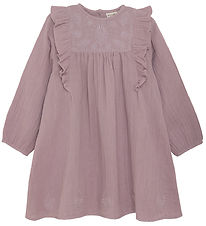 Minymo Dress - Elderberry w. Embroidery