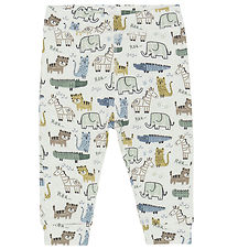 Minymo Trousers - Marshmallow White w. Animals