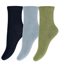 MP Socks - 3-Pack - Rib - Navy/Light Blue/Army Green