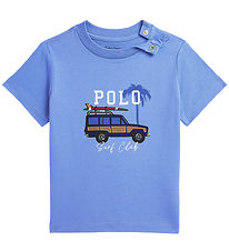 Polo Ralph Lauren Stuttermabolur - Blátt M. Prentað