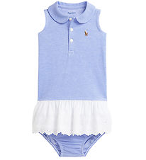Polo Ralph Lauren Kleid m. Bloomers - Blau/Weiß