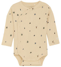 Fixoni Wrap Bodysuit l/s - Rib - Biscuits