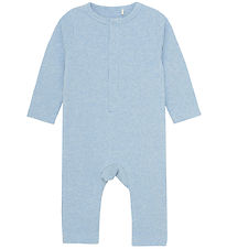 Fixoni Strampler - Rib - Blue Nebel Melange