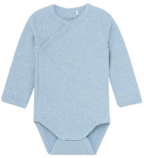 Fixoni Wrap Bodysuit l/s - Rib - Blue Fog Melange