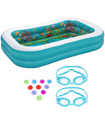 Bestway Planschbecken m. Zubehör - 262 x 175 cm - 3D Unterwasser