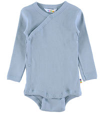 Joha Wrap Bodysuit l/s - Rib - Dusty Blue