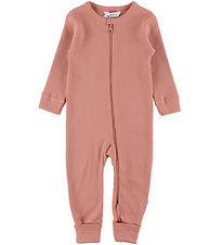 Joha Jumpsuit w. Feet - Rib - Salmon