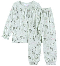 Joha Pyjama Set - Bamboo - Mint w. Swan