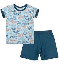 Joha Pyjama Set - 2 Parts - Viscose/Bamboo - Blue w. ATV
