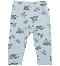 Joha Leggings - Bamboo - Light blue w. Frogs