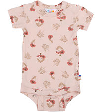 Joha Bodysuit k/æ - Viscose/Bamboo - Pink w. Flowers