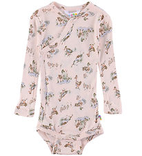 Joha Wrap Bodysuit l/s - Viscose/Bamboo - Pink w. Ducks
