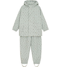 En Fant Rainwear w. Suspenders - Jadeite w. Boats