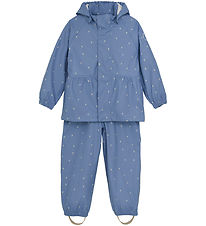 En Fant Rainwear w. Suspenders - PU - Infinity w. Flowers
