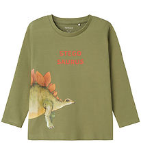 Name It Blouse - NmmPnula - Oil Green w. Dino