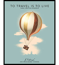 H.C. Andersen Poster I Frame - Two Travel - 40x50cm - Blue