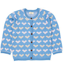 Copenhagen Colors Cardigan - Knitted - Heart - Sky Blue Comb