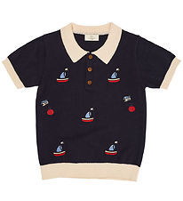 Copenhagen Colors Polo - Prjónað - Dökkblátt/Cream Kamb