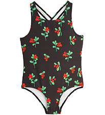 Mini Rodini Badeanzug - UV 50+ - Preiselbeeren - Schwarz