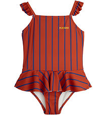 Mini Rodini Badeanzug - UV50+ - Stripe - Rostrot/Blau