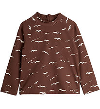 Mini Rodini Badeshirt - UV50+ - Möwe - Braun