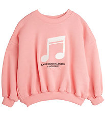 Mini Rodini Sweatshirt - Note - Rosa m. Weiß