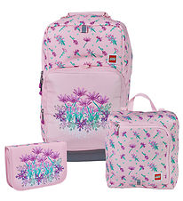 LEGO® Schulranzen-Set - Blumen - Optimo - 20,5 L - Rosa