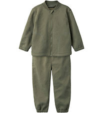Name It Softshell sett M. Flís - NmmMars - Quilt - Dusty Olive