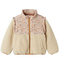Name It Fleece Jacket - Teddy - NmfMinna - Whitecap Grey/Biscuit