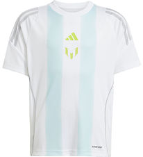 adidas Performance T-Shirt - Messi - Weiß/Fast Blue