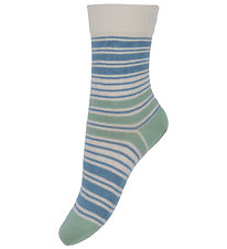 MP Socks - Gorm - Cream w. Green/Blue