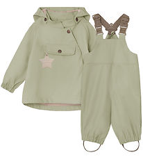 Mini A Ture Rainwear w. Suspenders - PU - MatWainis - Tea Green