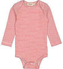 MarMar Bodysuit l/s - Rib - Modal - Leg - Red Stripe