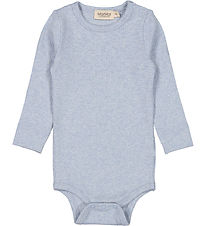 MarMar Bodysuit l/s - Rib - Modal - Plain - Fresh Air Melange