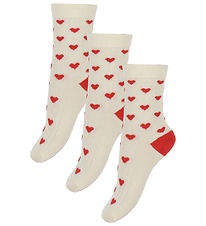 Minipop Socks - Rib - Bamboo - 3-Pack - Bright Red