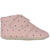 Pom Pom Leder-Krabbelschuhe - Anfänger Klettband Print - Dusty R