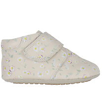 Pom Pom Leder-Krabbelschuhe - Anfänger Klettband Print - Bellis