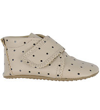 Pom Pom Leder-Krabbelschuhe - Anfänger Klettband Jakobsmuscheln