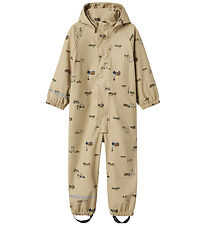 Name It Regenanzug m. Fleece - PU - NmmTrocken10 - White Pepper/