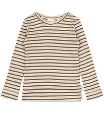 Petit Piao Blouse - Rib - Modal - Earth Brown/Dark Off White