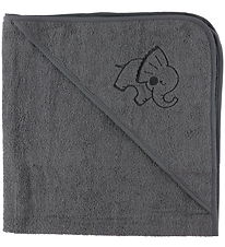 Nørgaard Madsens Babyhanddoek - 80x80 cm - Grijs m. Olifant
